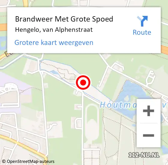 Locatie op kaart van de 112 melding: Brandweer Met Grote Spoed Naar Hengelo, van Alphenstraat op 7 augustus 2023 10:39