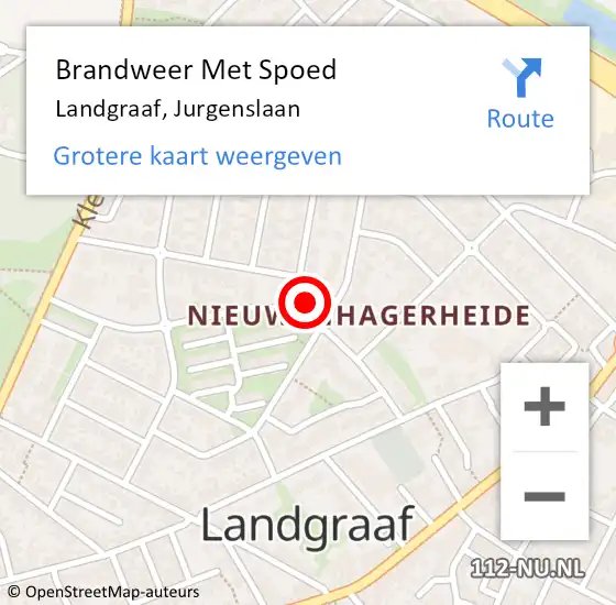 Locatie op kaart van de 112 melding: Brandweer Met Spoed Naar Landgraaf, Jurgenslaan op 7 augustus 2023 10:53