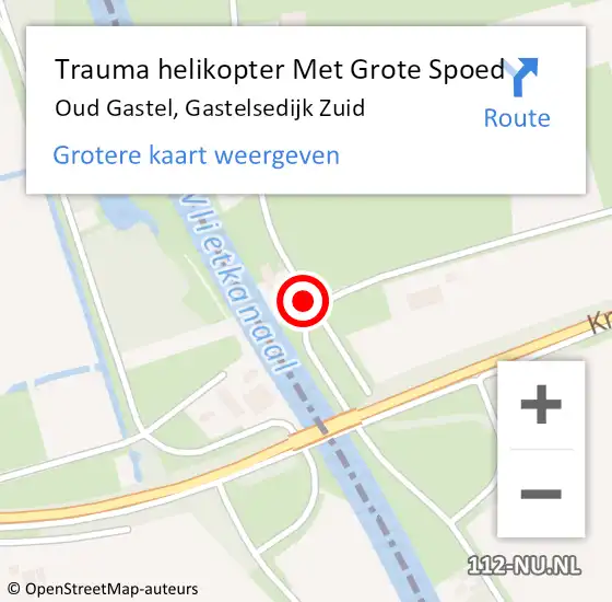 Locatie op kaart van de 112 melding: Trauma helikopter Met Grote Spoed Naar Oud Gastel, Gastelsedijk Zuid op 7 augustus 2023 11:28