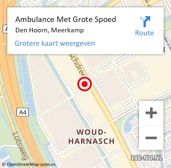 Locatie op kaart van de 112 melding: Ambulance Met Grote Spoed Naar Den Hoorn, Meerkamp op 7 augustus 2023 11:43