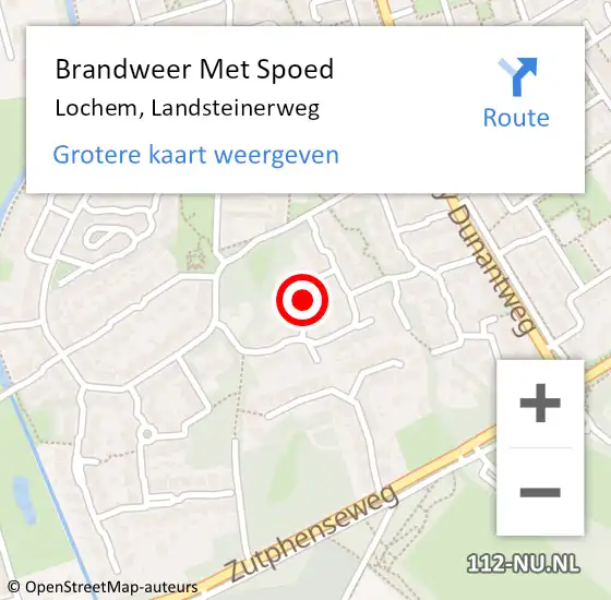 Locatie op kaart van de 112 melding: Brandweer Met Spoed Naar Lochem, Landsteinerweg op 7 augustus 2023 11:48