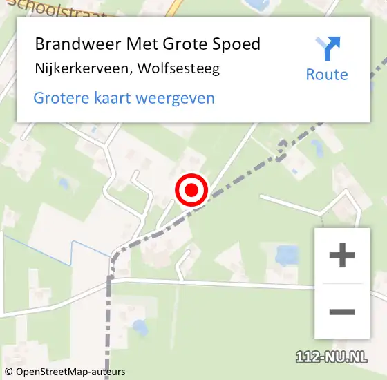 Locatie op kaart van de 112 melding: Brandweer Met Grote Spoed Naar Nijkerkerveen, Wolfsesteeg op 7 augustus 2023 12:08