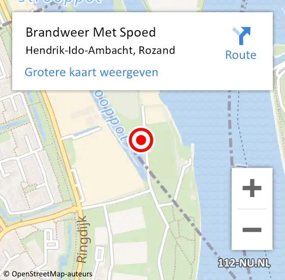 Locatie op kaart van de 112 melding: Brandweer Met Spoed Naar Hendrik-Ido-Ambacht, Rozand op 7 augustus 2023 12:47