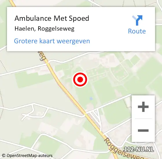 Locatie op kaart van de 112 melding: Ambulance Met Spoed Naar Haelen, Roggelseweg op 7 augustus 2023 13:58