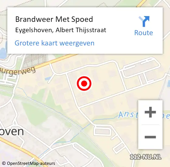 Locatie op kaart van de 112 melding: Brandweer Met Spoed Naar Eygelshoven, Albert Thijsstraat op 7 augustus 2023 14:27