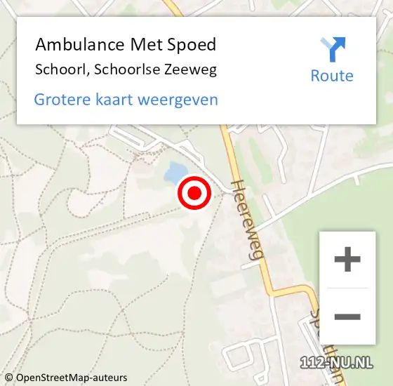 Locatie op kaart van de 112 melding: Ambulance Met Spoed Naar Schoorl, Schoorlse Zeeweg op 7 augustus 2023 14:29