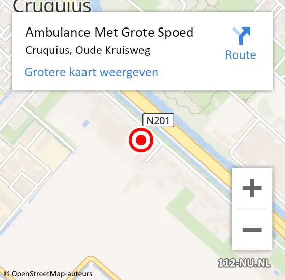 Locatie op kaart van de 112 melding: Ambulance Met Grote Spoed Naar Cruquius, Oude Kruisweg op 7 augustus 2023 14:37