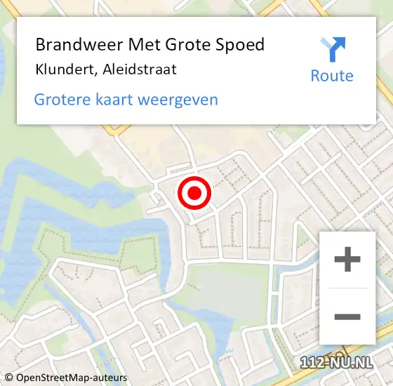 Locatie op kaart van de 112 melding: Brandweer Met Grote Spoed Naar Klundert, Aleidstraat op 7 augustus 2023 14:38