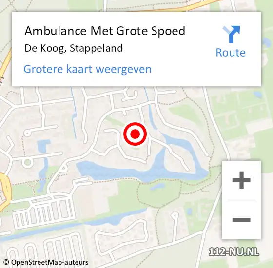 Locatie op kaart van de 112 melding: Ambulance Met Grote Spoed Naar De Koog, Stappeland op 7 augustus 2023 15:20