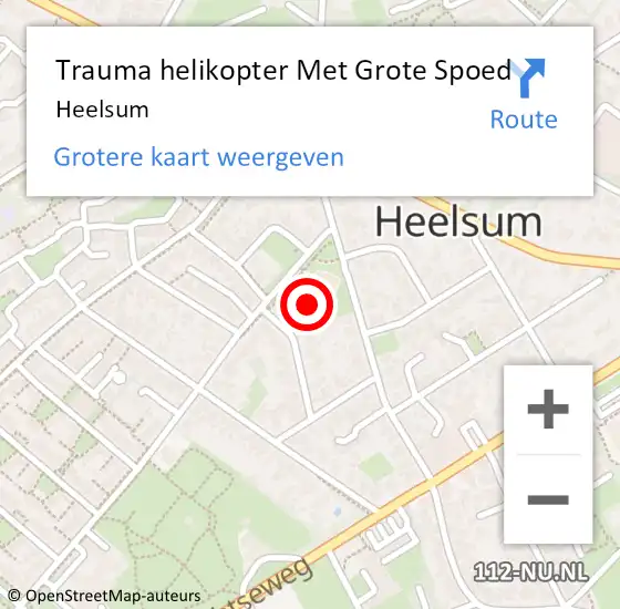 Locatie op kaart van de 112 melding: Trauma helikopter Met Grote Spoed Naar Heelsum op 7 augustus 2023 15:25