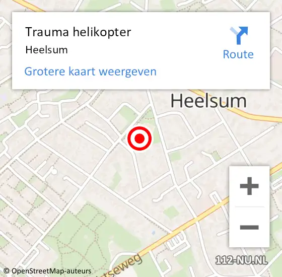 Locatie op kaart van de 112 melding: Trauma helikopter Heelsum op 7 augustus 2023 15:29