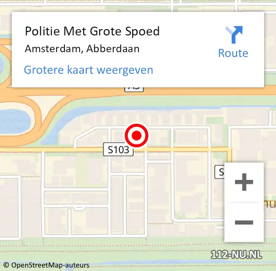 Locatie op kaart van de 112 melding: Politie Met Grote Spoed Naar Amsterdam, Abberdaan op 7 augustus 2023 15:55