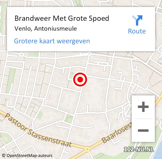 Locatie op kaart van de 112 melding: Brandweer Met Grote Spoed Naar Venlo, Antoniusmeule op 7 augustus 2023 16:37