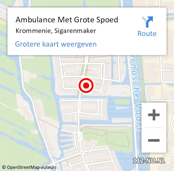 Locatie op kaart van de 112 melding: Ambulance Met Grote Spoed Naar Krommenie, Sigarenmaker op 7 augustus 2023 17:05