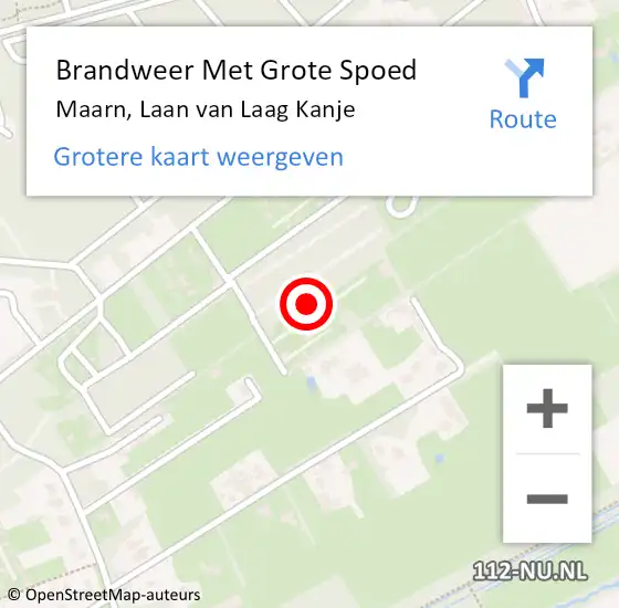 Locatie op kaart van de 112 melding: Brandweer Met Grote Spoed Naar Maarn, Laan van Laag Kanje op 7 augustus 2023 18:05