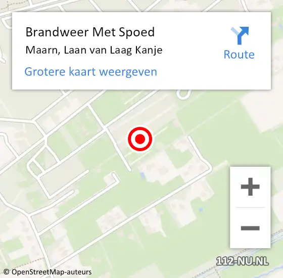 Locatie op kaart van de 112 melding: Brandweer Met Spoed Naar Maarn, Laan van Laag Kanje op 7 augustus 2023 18:29