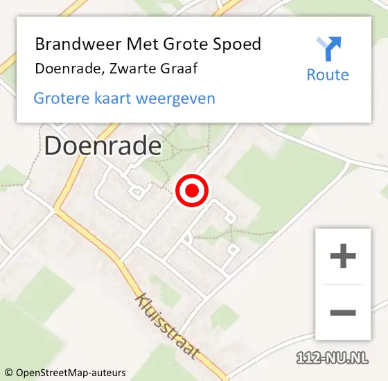 Locatie op kaart van de 112 melding: Brandweer Met Grote Spoed Naar Doenrade, Zwarte Graaf op 7 augustus 2023 18:48