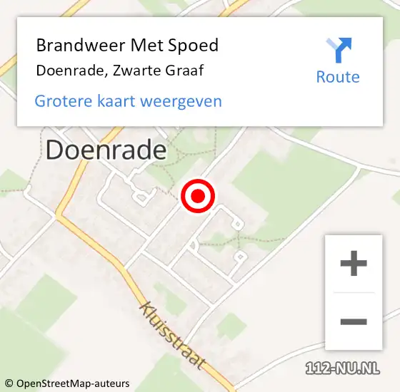 Locatie op kaart van de 112 melding: Brandweer Met Spoed Naar Doenrade, Zwarte Graaf op 7 augustus 2023 19:56