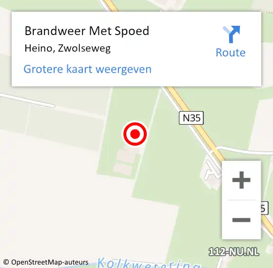 Locatie op kaart van de 112 melding: Brandweer Met Spoed Naar Heino, Zwolseweg op 7 augustus 2023 20:10