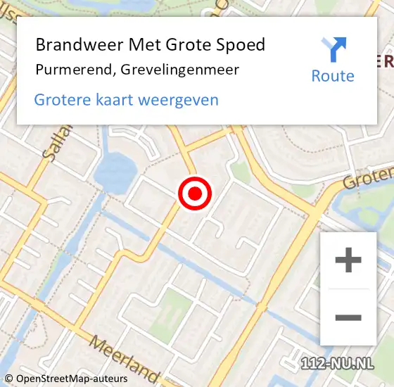 Locatie op kaart van de 112 melding: Brandweer Met Grote Spoed Naar Purmerend, Grevelingenmeer op 7 augustus 2023 21:32