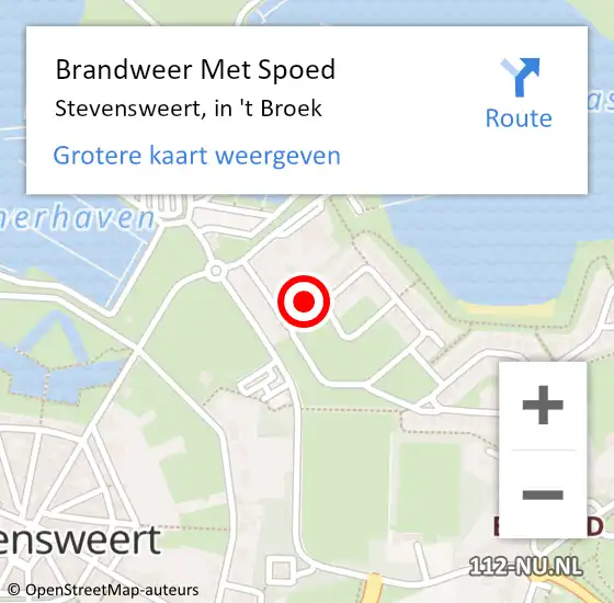 Locatie op kaart van de 112 melding: Brandweer Met Spoed Naar Stevensweert, in 't Broek op 7 augustus 2023 21:37