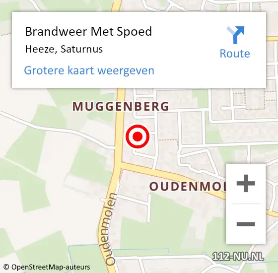 Locatie op kaart van de 112 melding: Brandweer Met Spoed Naar Heeze, Saturnus op 7 augustus 2023 23:02