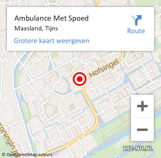 Locatie op kaart van de 112 melding: Ambulance Met Spoed Naar Maasland, Tijns op 8 augustus 2023 00:33