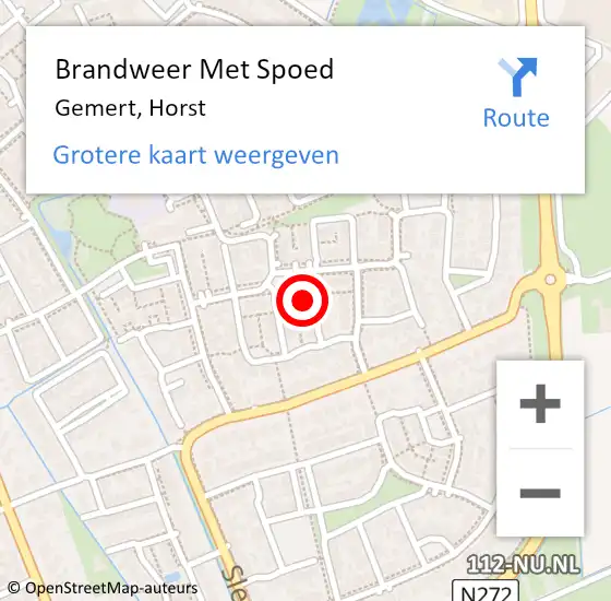 Locatie op kaart van de 112 melding: Brandweer Met Spoed Naar Gemert, Horst op 8 augustus 2023 04:47