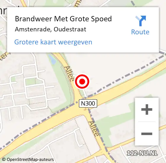Locatie op kaart van de 112 melding: Brandweer Met Grote Spoed Naar Amstenrade, Oudestraat op 8 augustus 2023 06:53