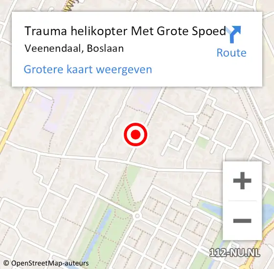 Locatie op kaart van de 112 melding: Trauma helikopter Met Grote Spoed Naar Veenendaal, Boslaan op 8 augustus 2023 07:16
