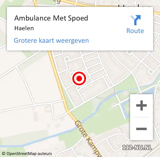 Locatie op kaart van de 112 melding: Ambulance Met Spoed Naar Haelen op 8 augustus 2023 08:16