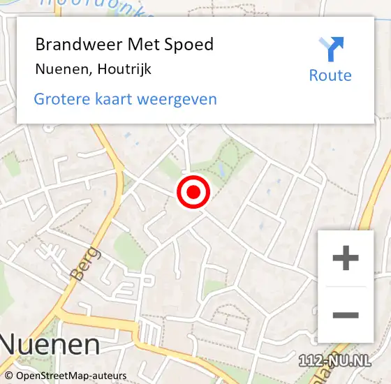 Locatie op kaart van de 112 melding: Brandweer Met Spoed Naar Nuenen, Houtrijk op 8 augustus 2023 09:33