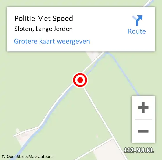 Locatie op kaart van de 112 melding: Politie Met Spoed Naar Sloten, Lange Jerden op 8 augustus 2023 10:59