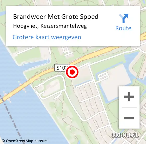 Locatie op kaart van de 112 melding: Brandweer Met Grote Spoed Naar Hoogvliet, Keizersmantelweg op 8 augustus 2023 11:20