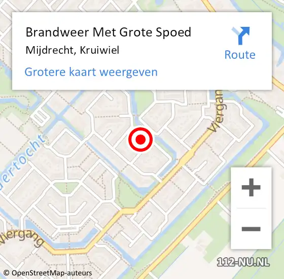 Locatie op kaart van de 112 melding: Brandweer Met Grote Spoed Naar Mijdrecht, Kruiwiel op 8 augustus 2023 12:10