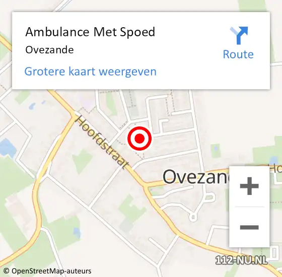 Locatie op kaart van de 112 melding: Ambulance Met Spoed Naar Ovezande op 8 augustus 2023 12:21