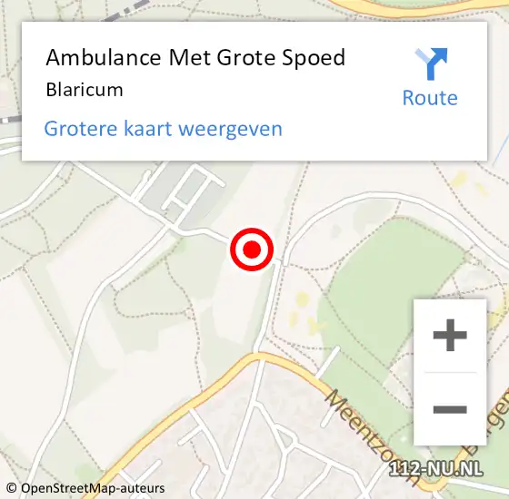 Locatie op kaart van de 112 melding: Ambulance Met Grote Spoed Naar Blaricum op 8 augustus 2023 12:21