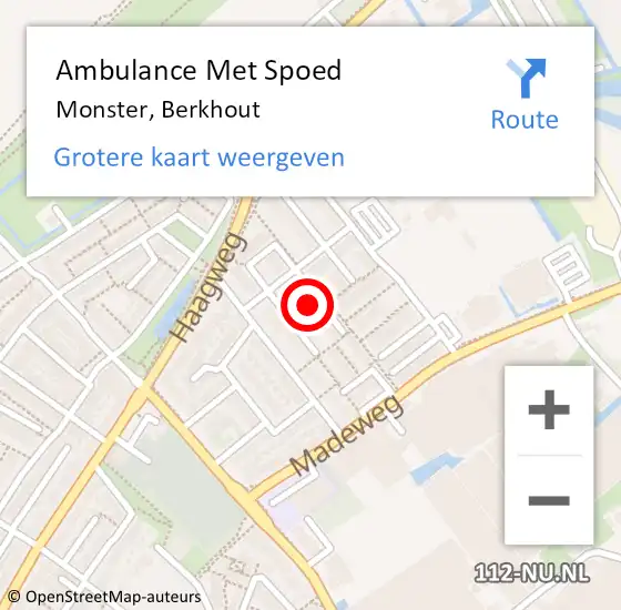 Locatie op kaart van de 112 melding: Ambulance Met Spoed Naar Monster, Berkhout op 8 augustus 2023 12:35