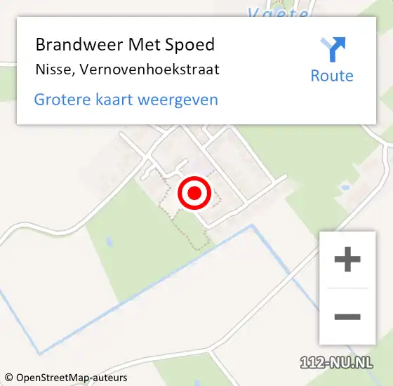 Locatie op kaart van de 112 melding: Brandweer Met Spoed Naar Nisse, Vernovenhoekstraat op 13 oktober 2013 14:44