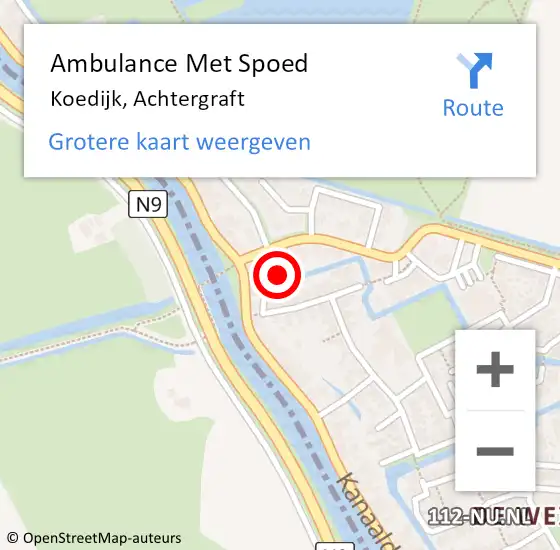 Locatie op kaart van de 112 melding: Ambulance Met Spoed Naar Koedijk, Achtergraft op 8 augustus 2023 12:52
