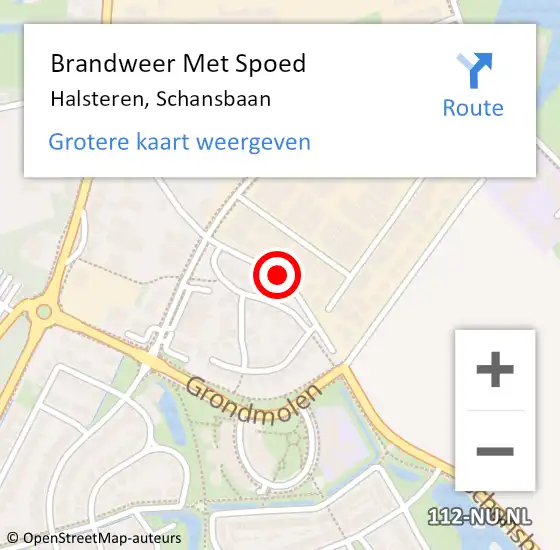 Locatie op kaart van de 112 melding: Brandweer Met Spoed Naar Halsteren, Schansbaan op 8 augustus 2023 14:52