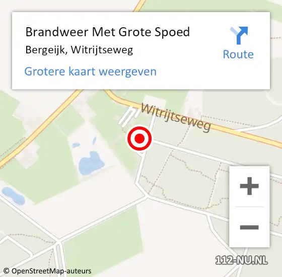 Locatie op kaart van de 112 melding: Brandweer Met Grote Spoed Naar Bergeijk, Witrijtseweg op 8 augustus 2023 15:54