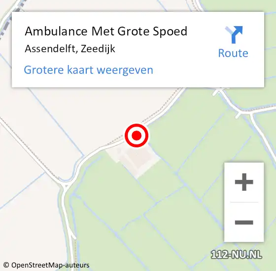 Locatie op kaart van de 112 melding: Ambulance Met Grote Spoed Naar Assendelft, Zeedijk op 8 augustus 2023 16:24