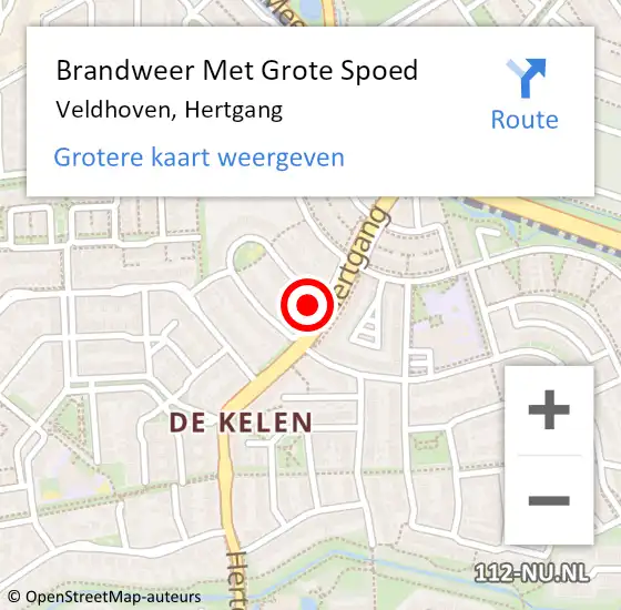 Locatie op kaart van de 112 melding: Brandweer Met Grote Spoed Naar Veldhoven, Hertgang op 8 augustus 2023 16:48