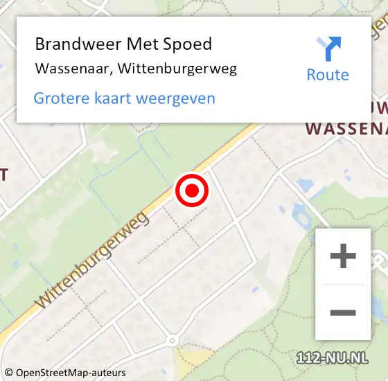Locatie op kaart van de 112 melding: Brandweer Met Spoed Naar Wassenaar, Wittenburgerweg op 8 augustus 2023 16:51