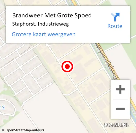 Locatie op kaart van de 112 melding: Brandweer Met Grote Spoed Naar Staphorst, Industrieweg op 8 augustus 2023 18:28