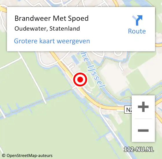 Locatie op kaart van de 112 melding: Brandweer Met Spoed Naar Oudewater, Statenland op 8 augustus 2023 18:35