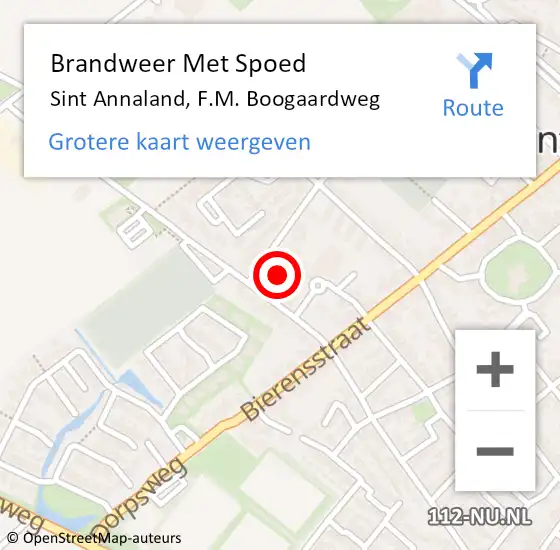 Locatie op kaart van de 112 melding: Brandweer Met Spoed Naar Sint Annaland, F.M. Boogaardweg op 8 augustus 2023 19:14