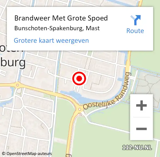 Locatie op kaart van de 112 melding: Brandweer Met Grote Spoed Naar Bunschoten-Spakenburg, Mast op 8 augustus 2023 22:58