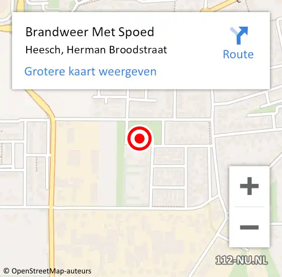 Locatie op kaart van de 112 melding: Brandweer Met Spoed Naar Heesch, Herman Broodstraat op 8 augustus 2023 23:38